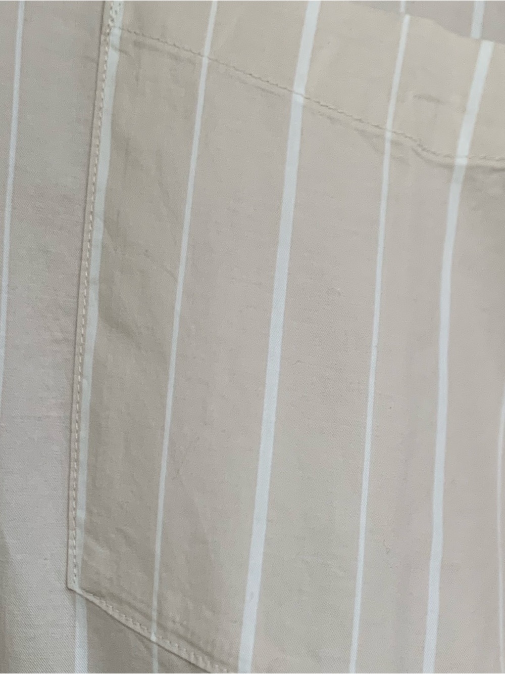 NWT Old Navy Light Beige & White Pinstripe Cotton Shirt Dress 4X - Picture 4 of 7